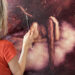 Artist Alexandrina Karadjova painting her artwork "A Little Light"